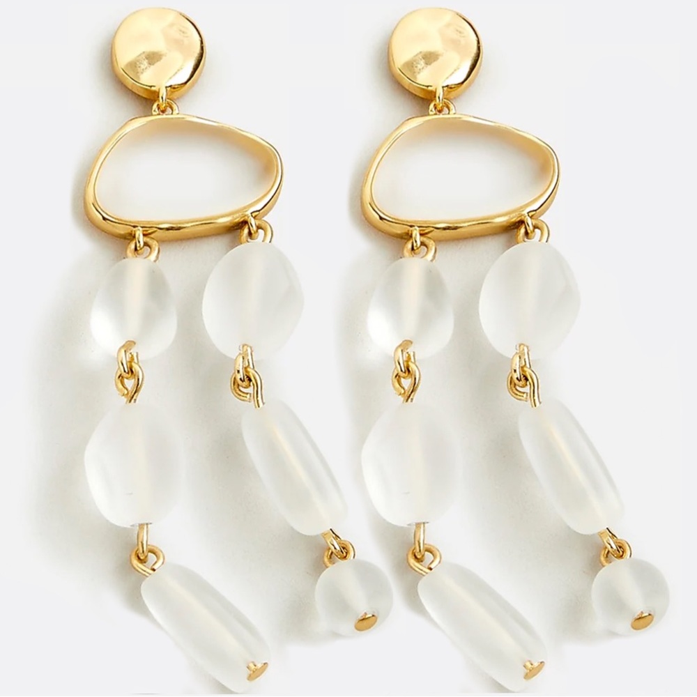 J.Crew Earrings Sea glass statement drop White